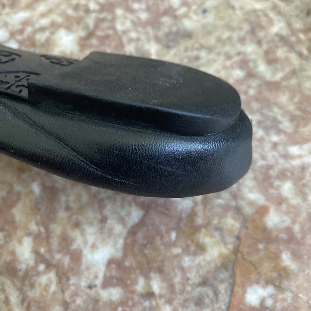 Tory Burch Minnie Travel‎ Black Leather Ballet Flat Size 6.5 M EUC, $228